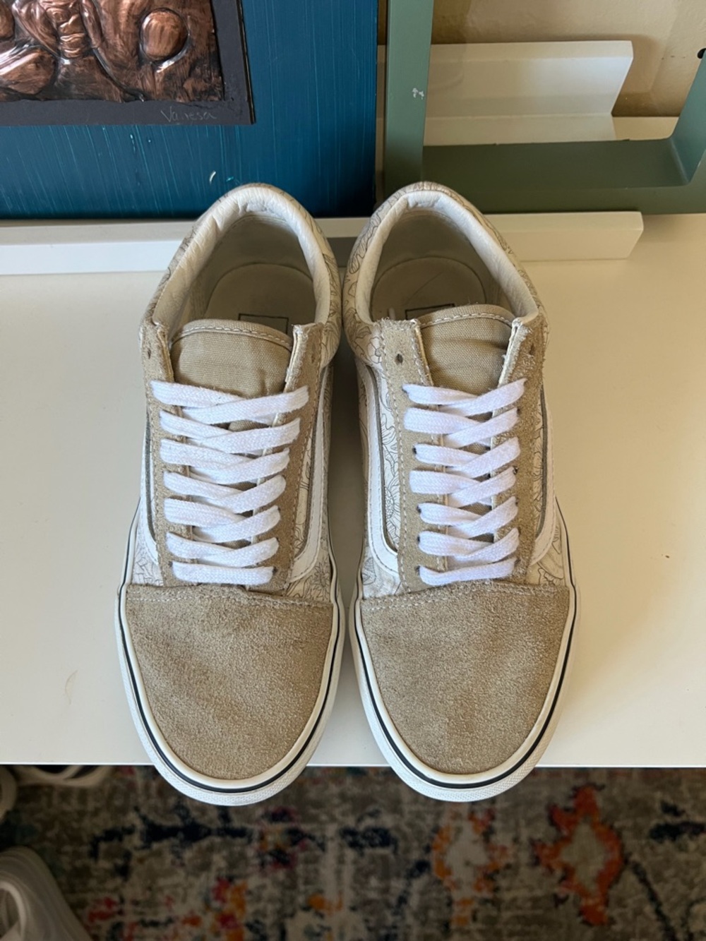 Vans Beige Suede & Canvas Sneakers